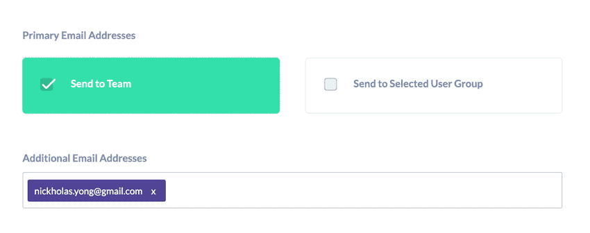 Sample Email Configuration Screen