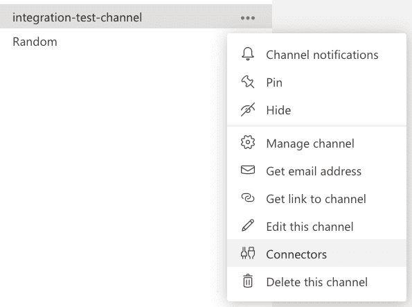 Access the connectors window for your
channel