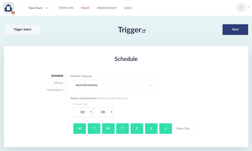 Schedule Trigger Page 1