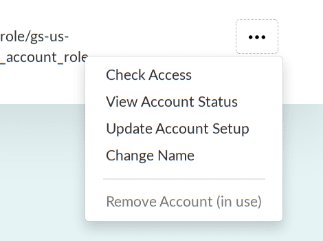 Select Update Account Setup